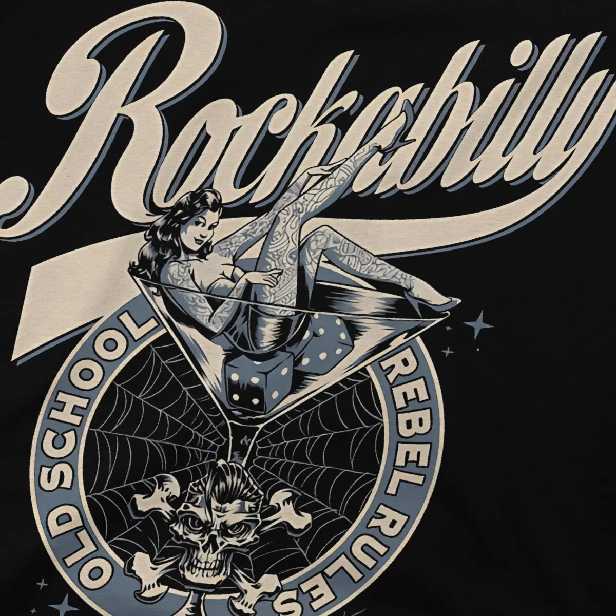 Rock N Roll Man TShirt Rockabilly Rebel Rules Distinctive Polyester T Shirt Graphic Streetwear Hipster