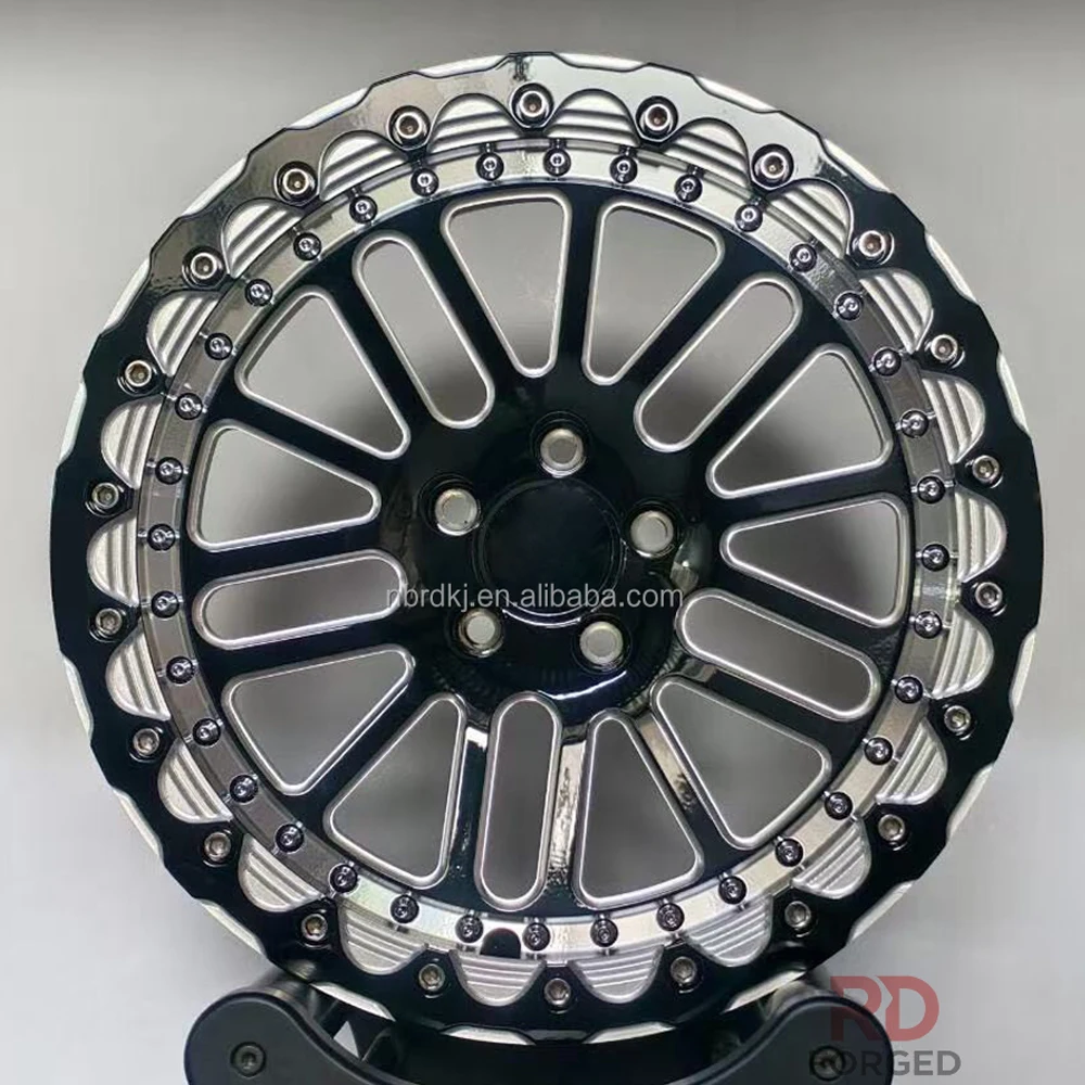 For  5x112 5x114.3 5x120 Drag Racing Functional Beadlock Forged Wheels Rims for BMW Corvette C8 Z06 GT-R R35 WRX STI