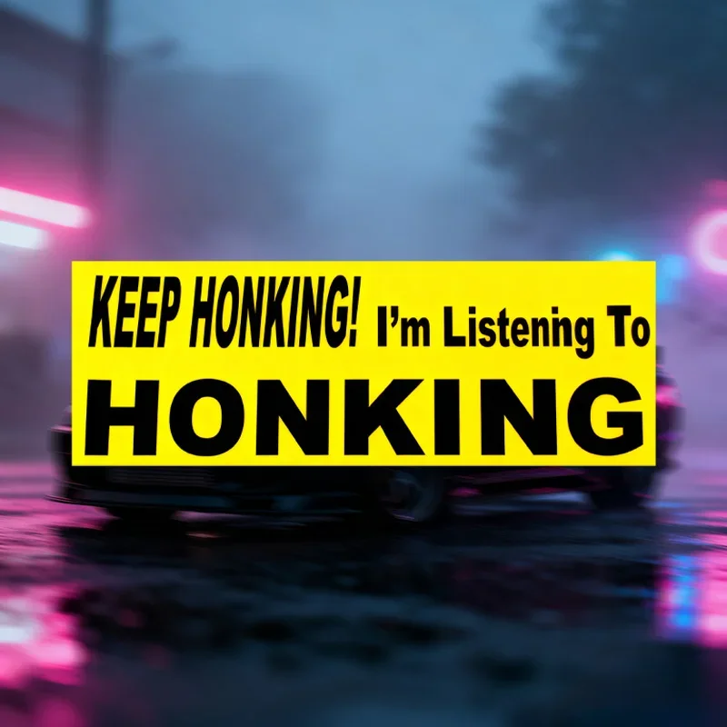 1Pc 2D Flat Keep Honking Funny Vinyl Sticker, Waterproof UV Resistant Removable Decal for Car Bumper, Holiday Gift
