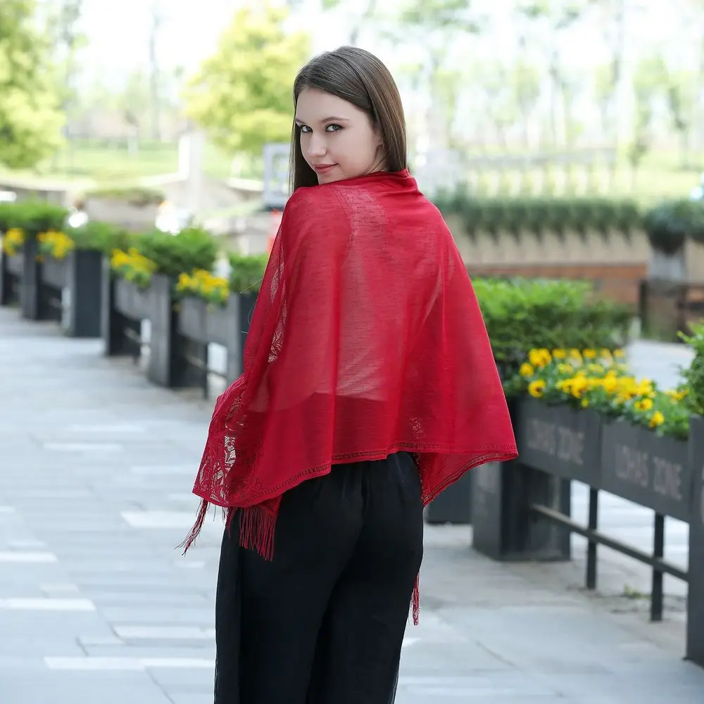 

Tassels Wraps Sunscreen Shawl Cheongsam Shawl Hair Scarves Bridesmaid Shawl Women Scarf Bride Shawl Beach Yarn Lace Scarf