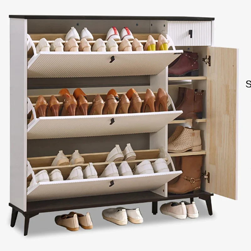 Tipping Bucket Shoe Cabinet Cabinets Household Entry Door Cabinet Large-capacity Storage Multi-layer Shoe Rack Home Furniture