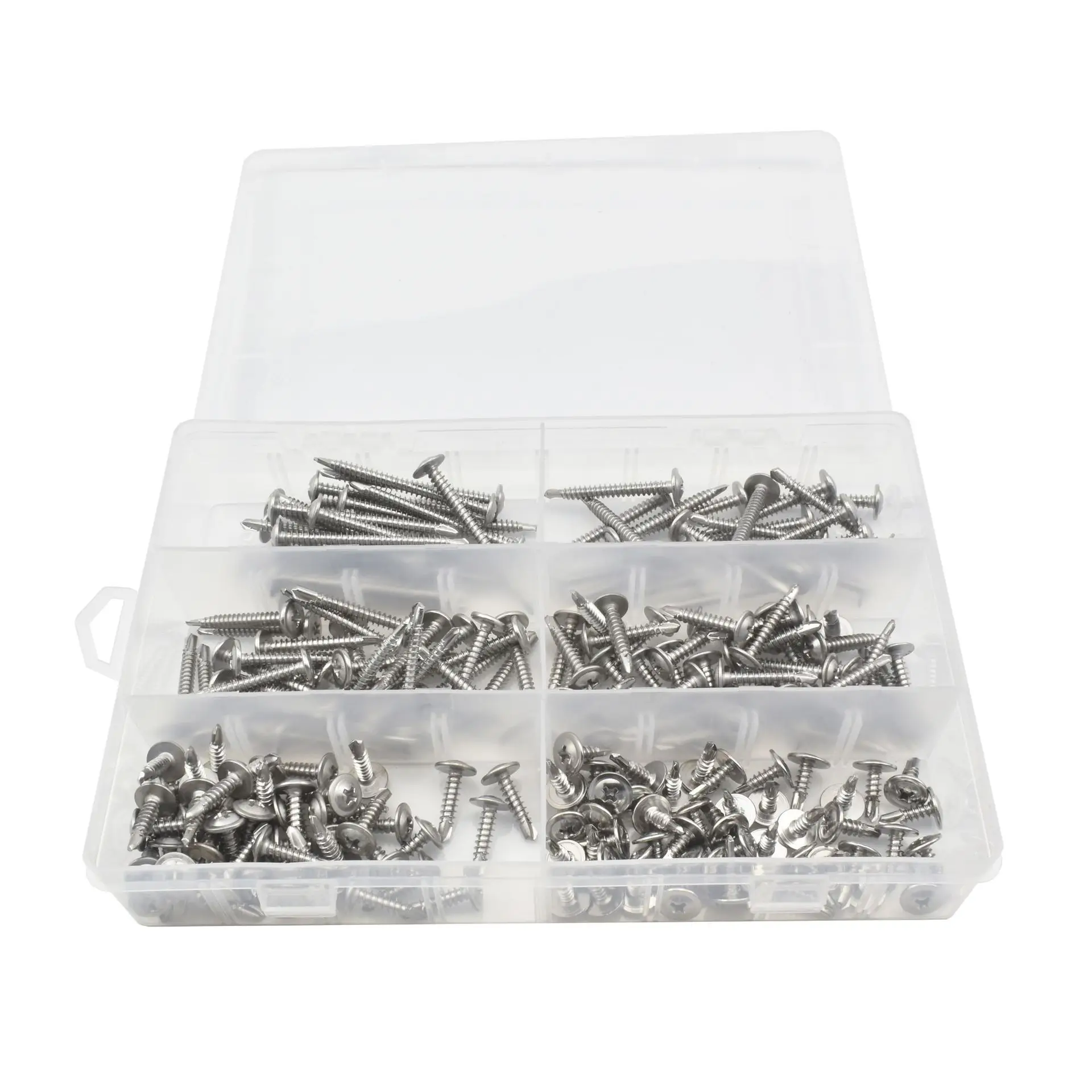 210pcs-m42-stainless-steel-hex-washer-head-quick-tapping-self-drilling-sheet-metal-screw-self-tapping-screws-for-metal