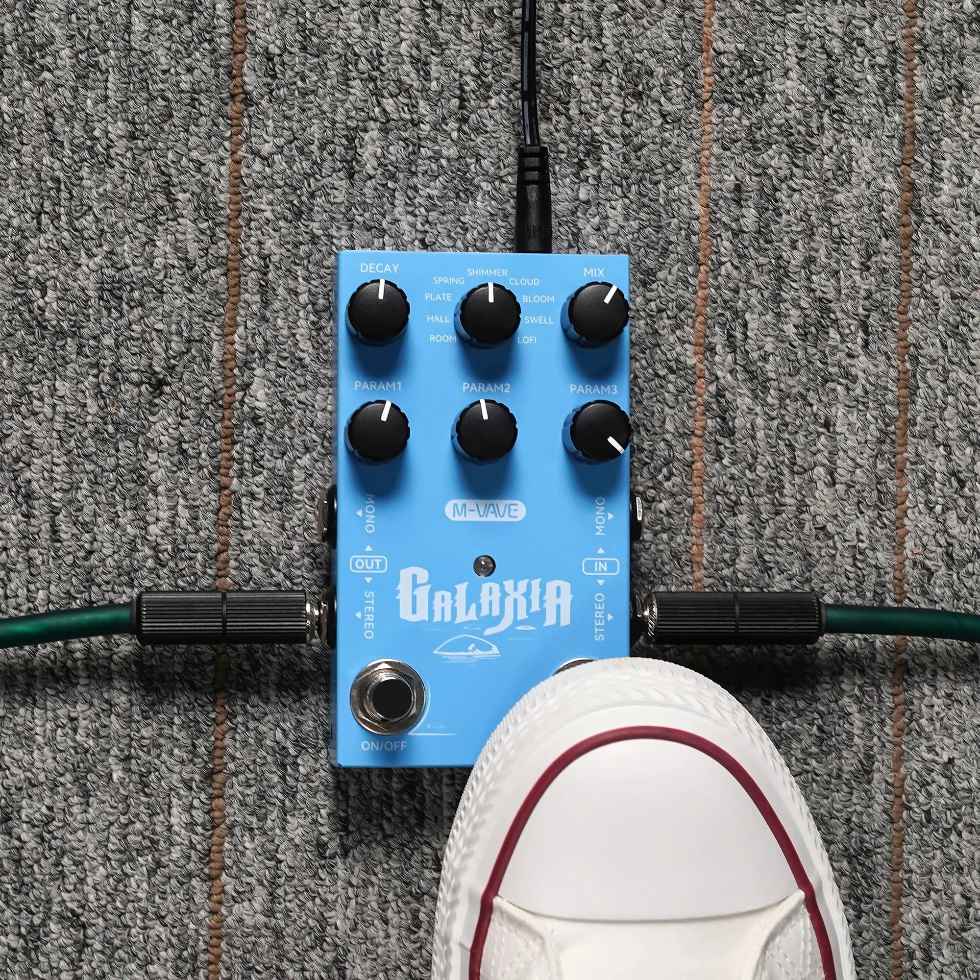 M-VAVE GALAXIA Reverb Digital Stereo Guitar Pedal 9 Delay 9 Reverb Sounds & ELEMENTAL PRO Delay Effect Pedal view 5