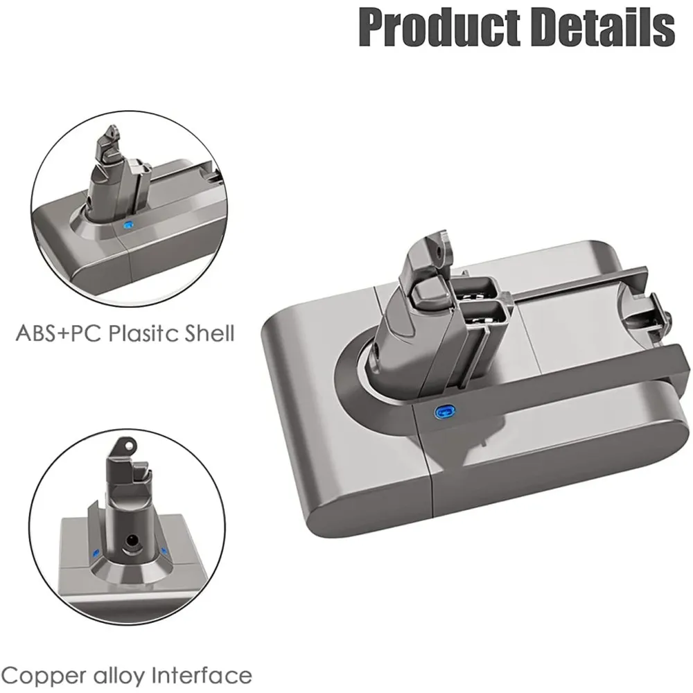 2100mAh 21.6V Li-ion Replacement Battery for Dyson V6 DC58 DC59 DC61 DC62 SV09 SV07 SV06 SV04 SV03 Vacuum Cleaner Battery