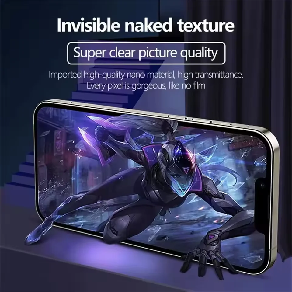 4 قطعة هيدروجيل واقي للشاشة السينمائية لابل آيفون 17 16 برو ماكس 15 14 زائد 13 12 Mini 11 X XR XS 8 7 6 SE 17 اكسسوارات الهواء