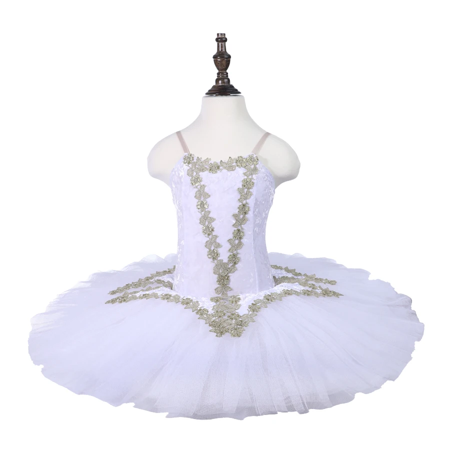 7-laags kindermeisjes prestatiekleding wit ballet tutu jurk kostuum