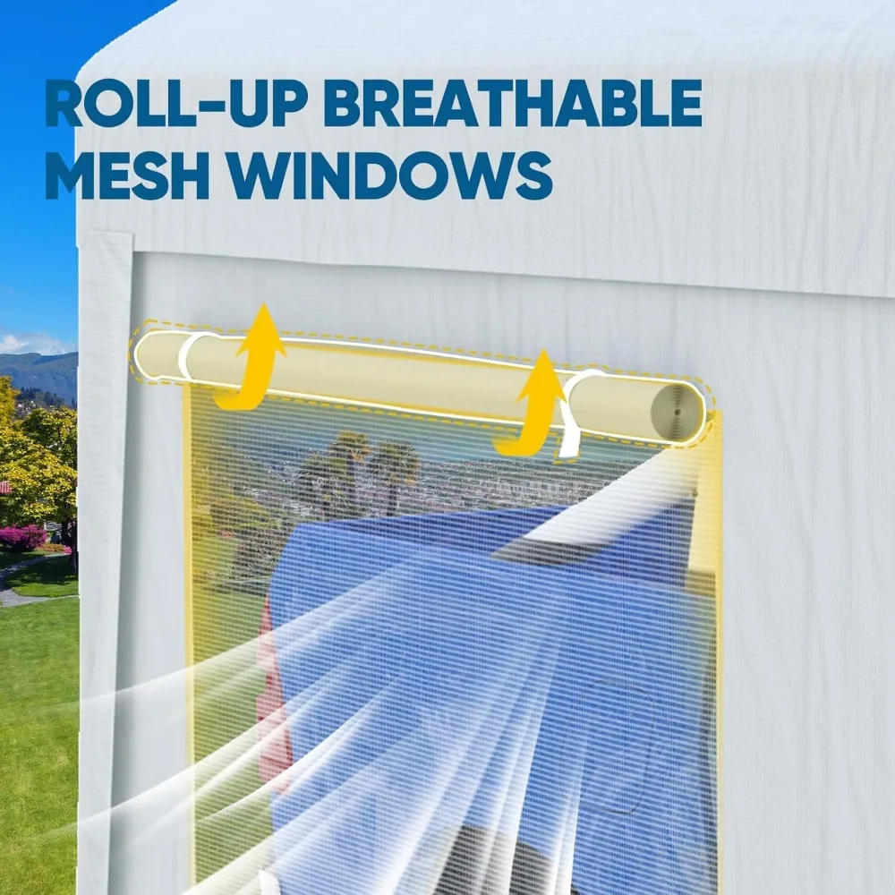 10x20 قدم الثقيلة Carport المظلة المجلفن خيمة سيارة في الهواء الطلق المرآب قارب المأوى مع هيكل معزز #3