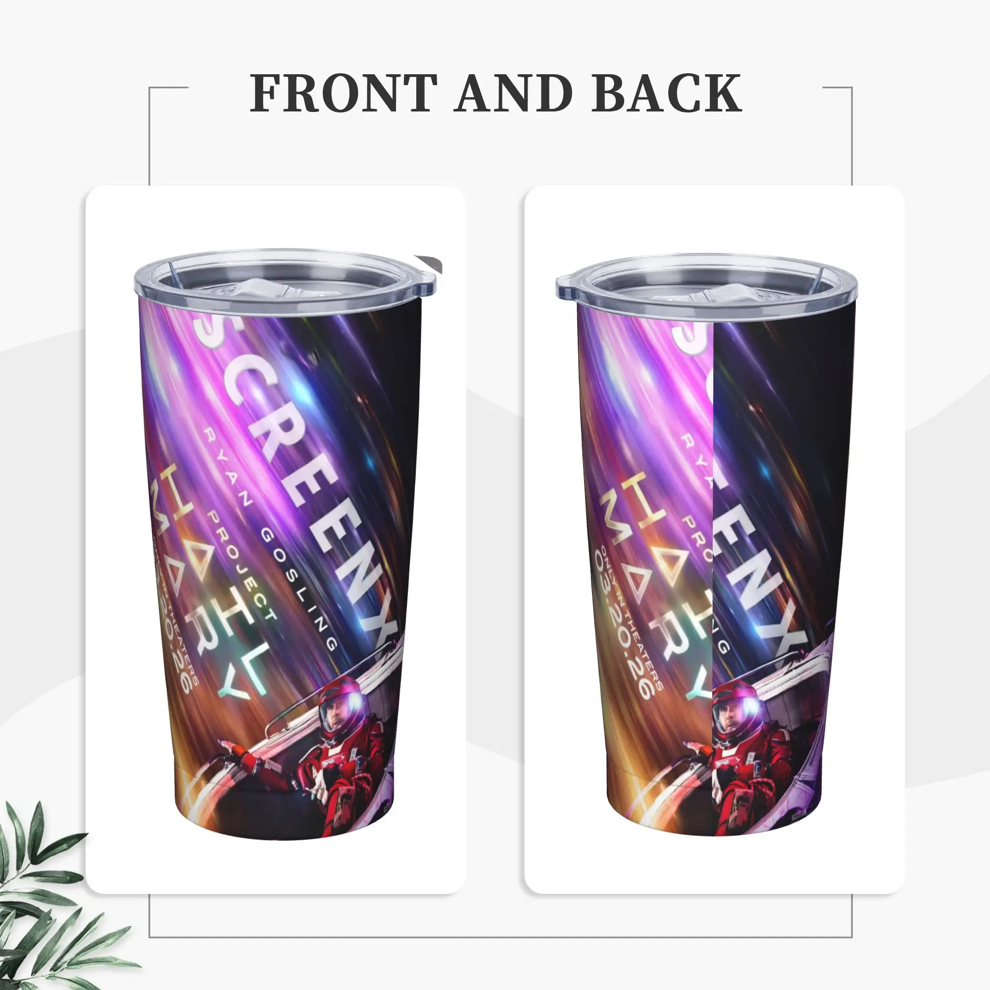 Project Hail Mary Movie Insulated Tumbler with Straws Sci Fi Novel Stainless Steel Thermal Mug Office Home Car Bottle Cups, 20oz
