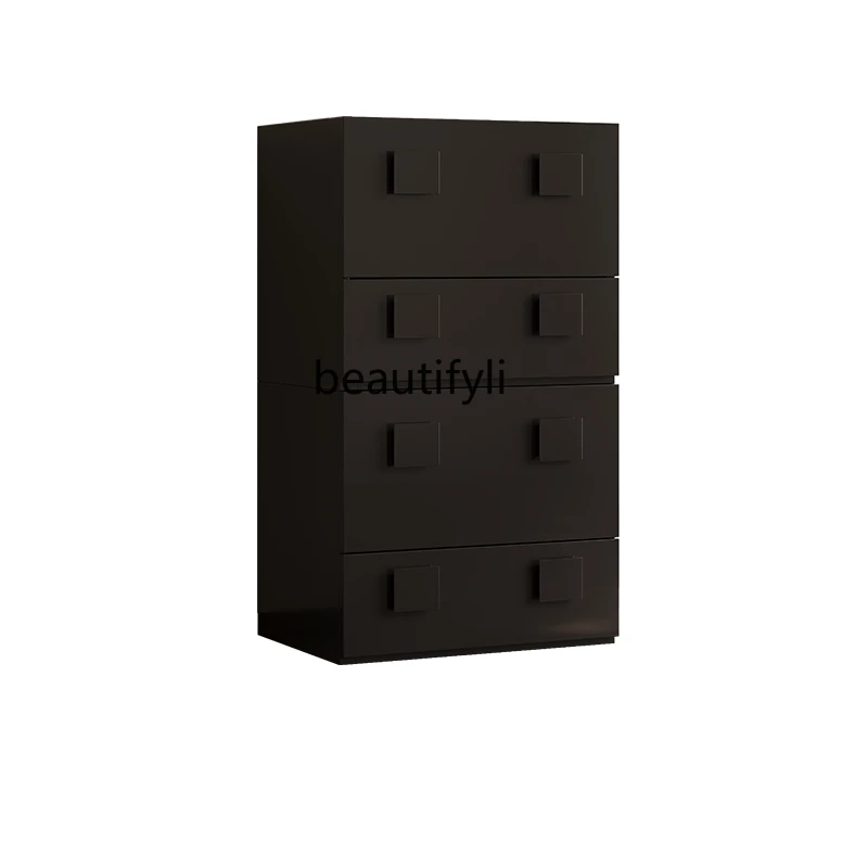 

Living Room Floor Door Cabinet Combination Black Retro Bedroom Storage Organizer Paint Chest of Drawers