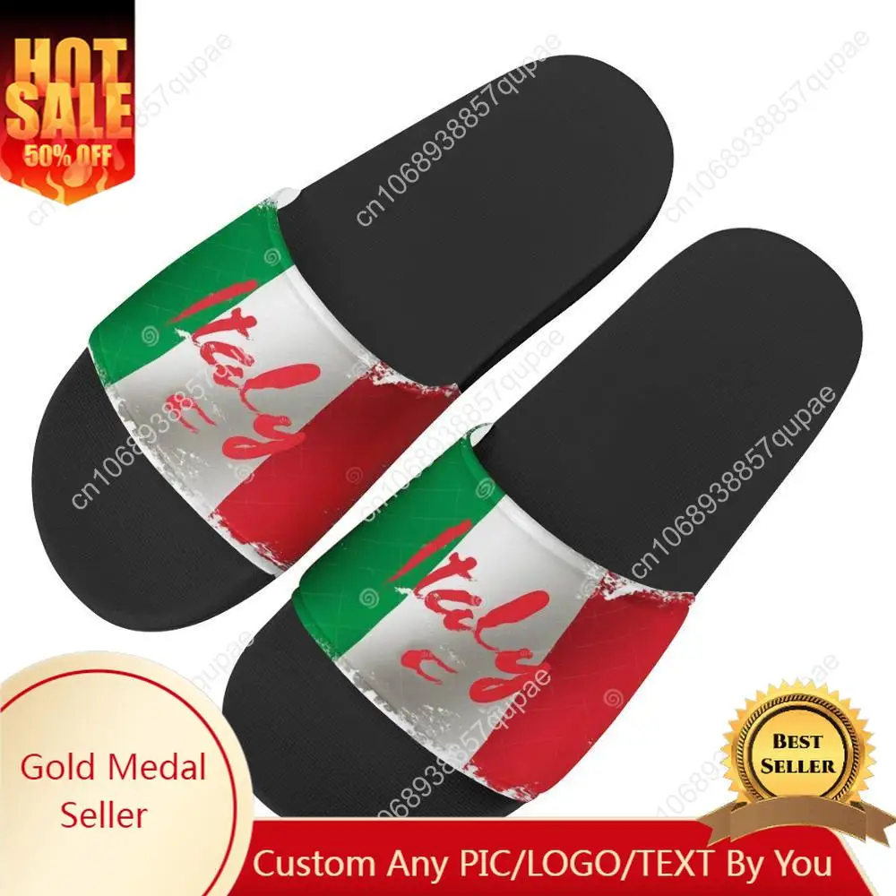 Sepatu Air kustom mode cetak bendera Italia pria wanita sandal Kolam Renang Pantai kamar mandi anak yang dapat dipakai di luar ruangan