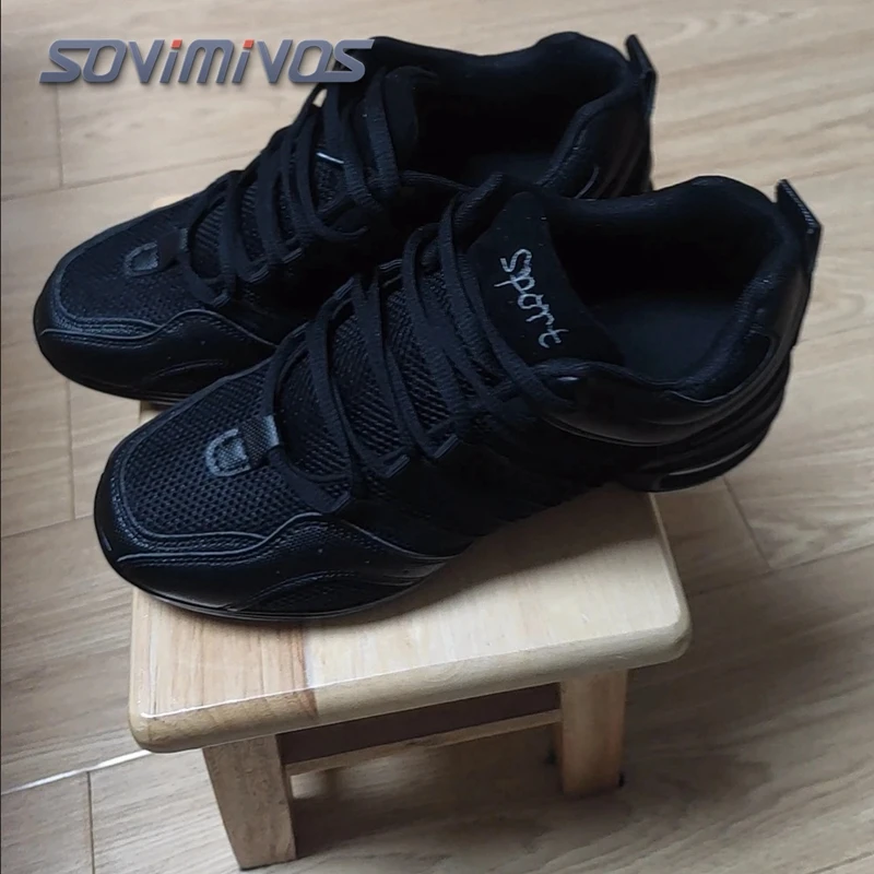 

Women's Dance Shoes Breathable Mesh Fabric Black Soft Soled Jazz Shoes Salsa Square Dance Modern Dance Shoes Dropshipping Shoe