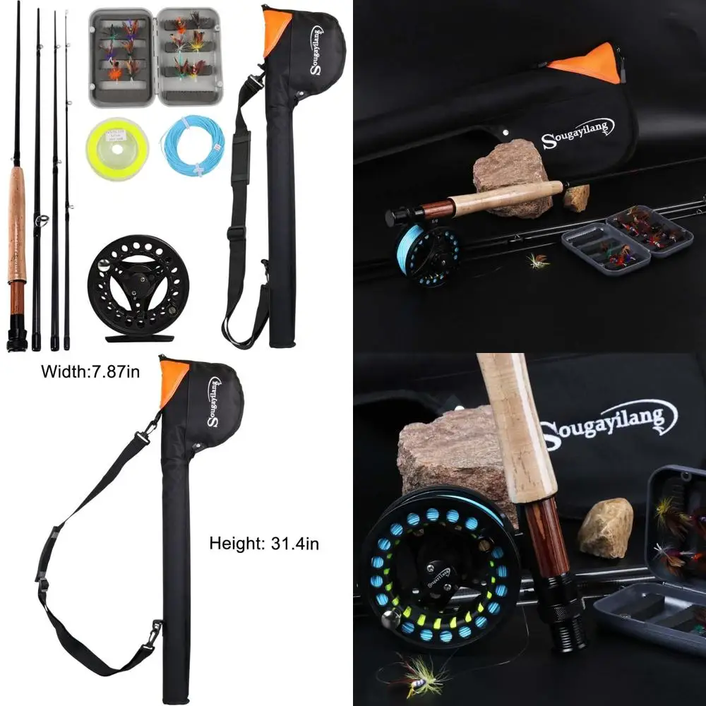 

Freshwater Saltwater Fly Fishing Kit with Rod and Reel Combo