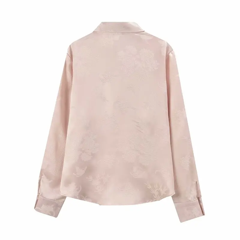 ฤดูใบไม้ผลิ 2024 ผู้หญิง Faionable อเนกประสงค์ปุ่มไม้ไผ่ยาว Sve irt Design Sense เดินทาง Sle หลวม Fit Premium Quali