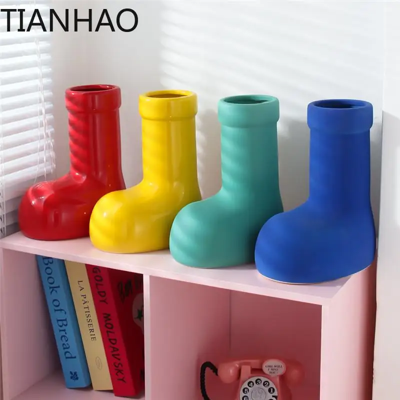 Nordic Style High-end Vase Shoe Shape Living Room Decorative Item Design Sense Creative Minimalist Vases Vaas Home Decoration