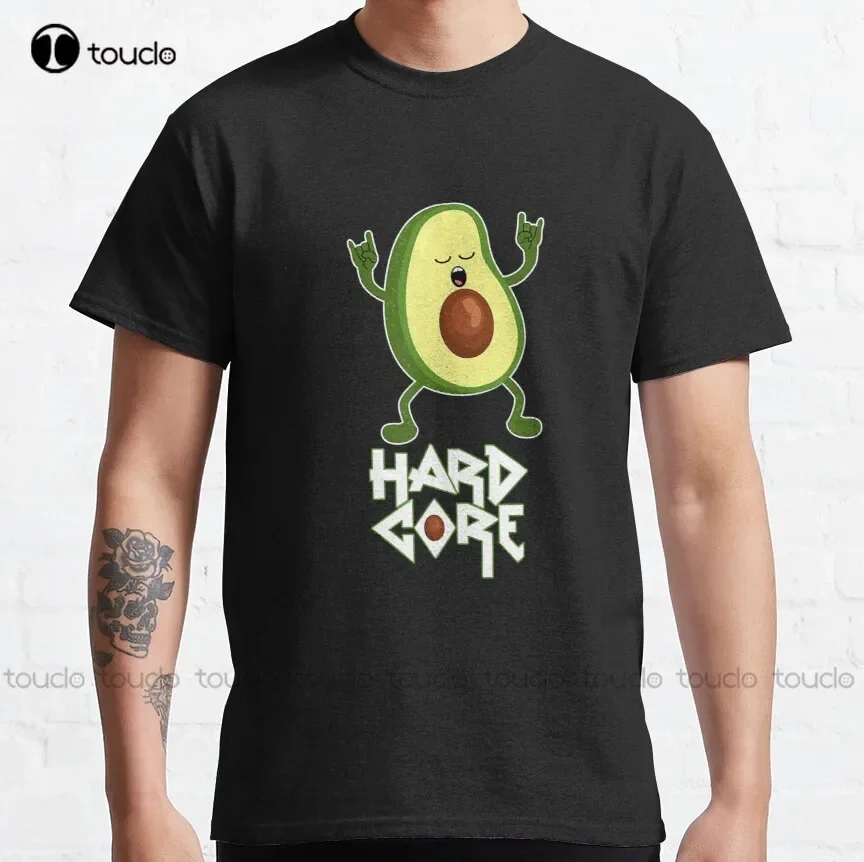 Funny Avocado Hard Core Pun Death Metal Vegan Festival Metalcore Classic T-Shirt Black Shirt Men Custom Aldult Teen Unisex New