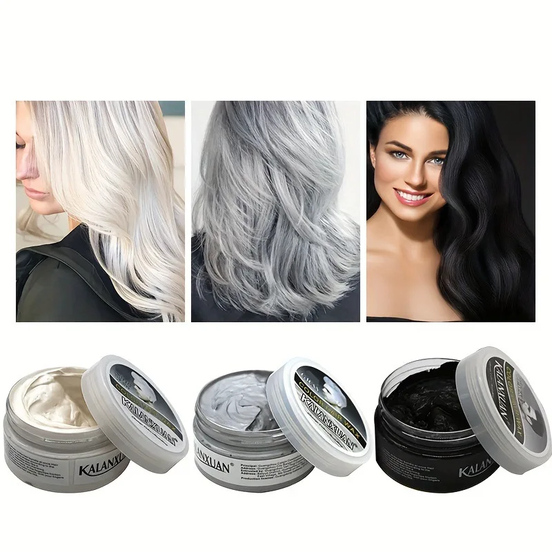 Tinte de cera para el cabello, 9 colores, pasta de moldeo temporal, 8 colores, azul, Burdeos, abuela, gris, verde, pomada de peinado de barro