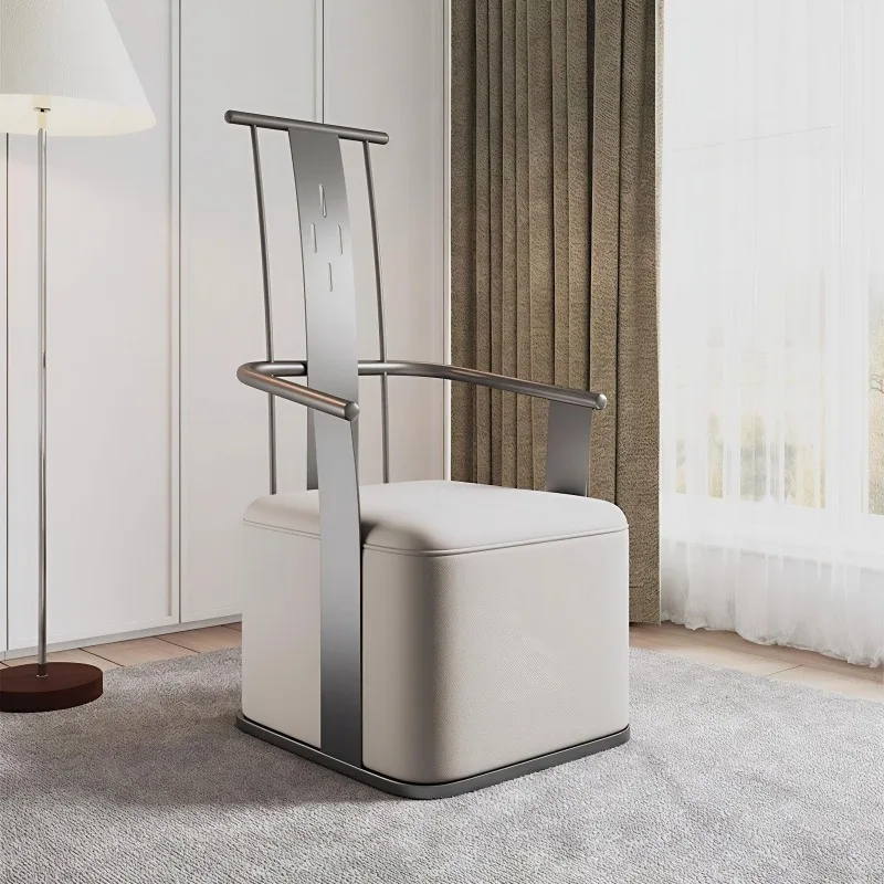 Stainless steel tea chair wrought iron tea chair modern light luxury