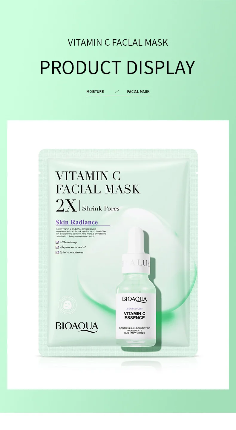 20 Stück BIOAOUA Centella Kollagen Gesichtsmaske Feuchtigkeitsspendende Erfrischende Tuchmasken Hyaluronsäure Gesichtsmaske Hautpflegeprodukte – Detail 13