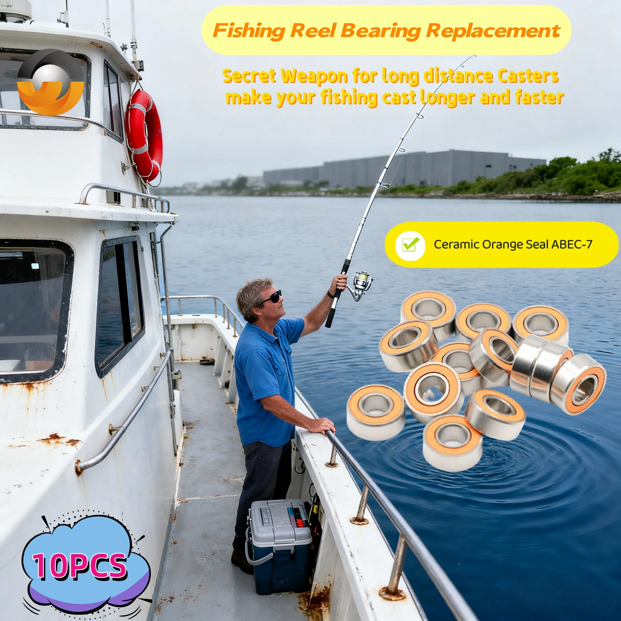 10 قطعة سفينة الصيد تحمل SMR84 63 74 85 95 103 104 105 106 115 117 126 128 148 2OS الفولاذ المقاوم للصدأ الهجين محامل السيراميك #1