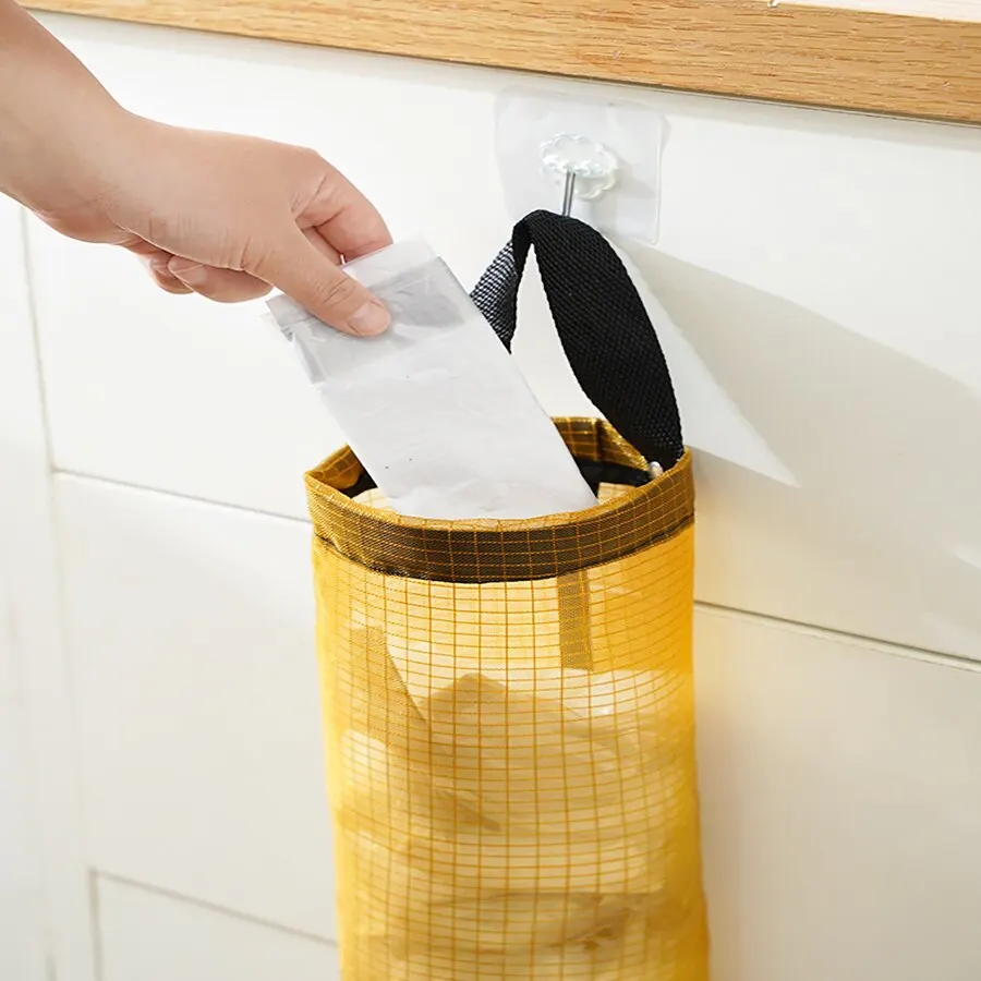 1/3pcs Hanging Garbage Storage Bag High Capacity Household Kitchen Plastic Sorting Tools Wall Mounted Shopping Travel Organizer