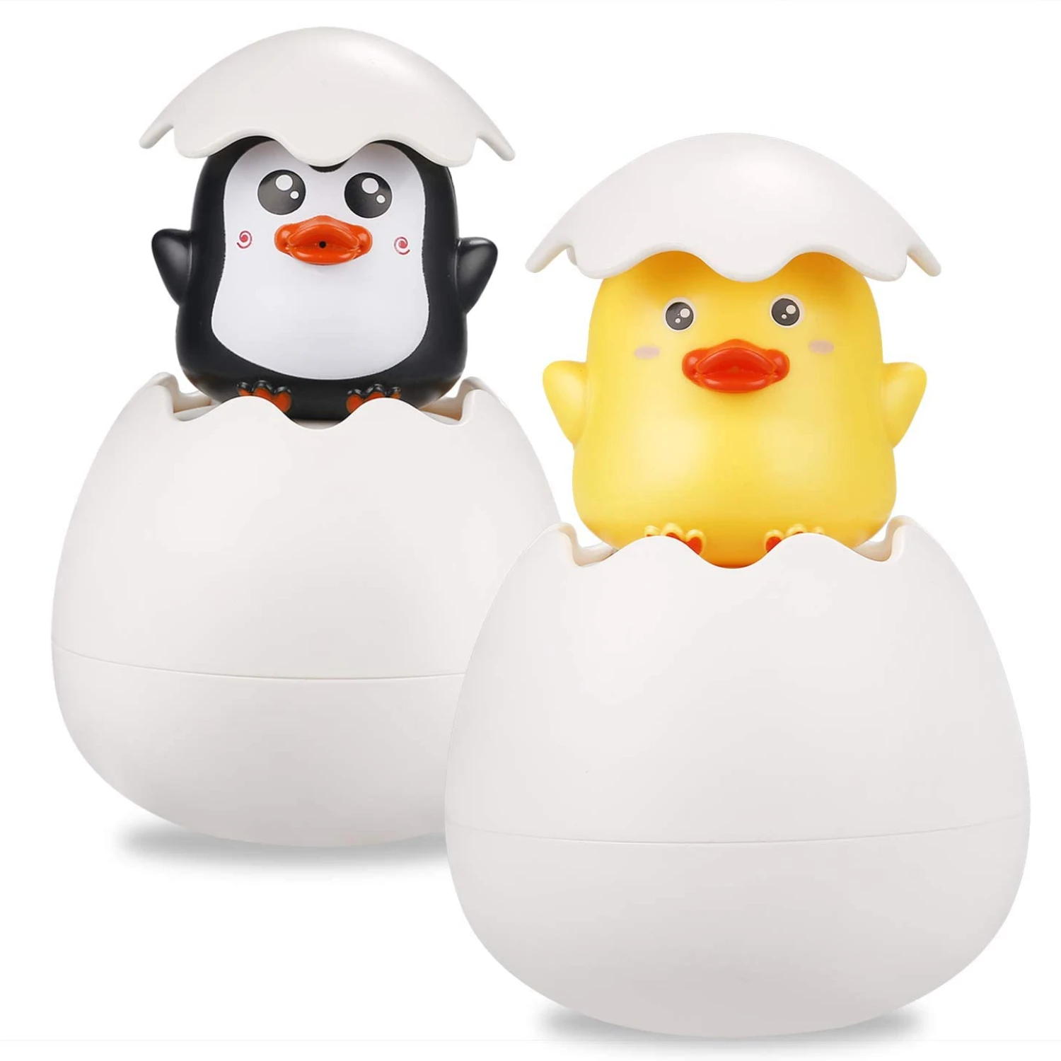 Cute Hatch Eggs Baby Bath Toys for Toddlers 1-3 Sensory Kids Bathtub Toys Swimming Pool Toy for Infant Birthday Easter Eggs Gift