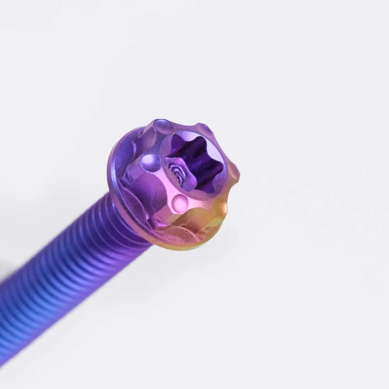 2PcsTitanium Bolt M8 M10 x 10 12 15 20 ~ 80mm Fancy Internal Plum Flange Hex Screw Motorcycle Fixed Shock Absorber Screw
