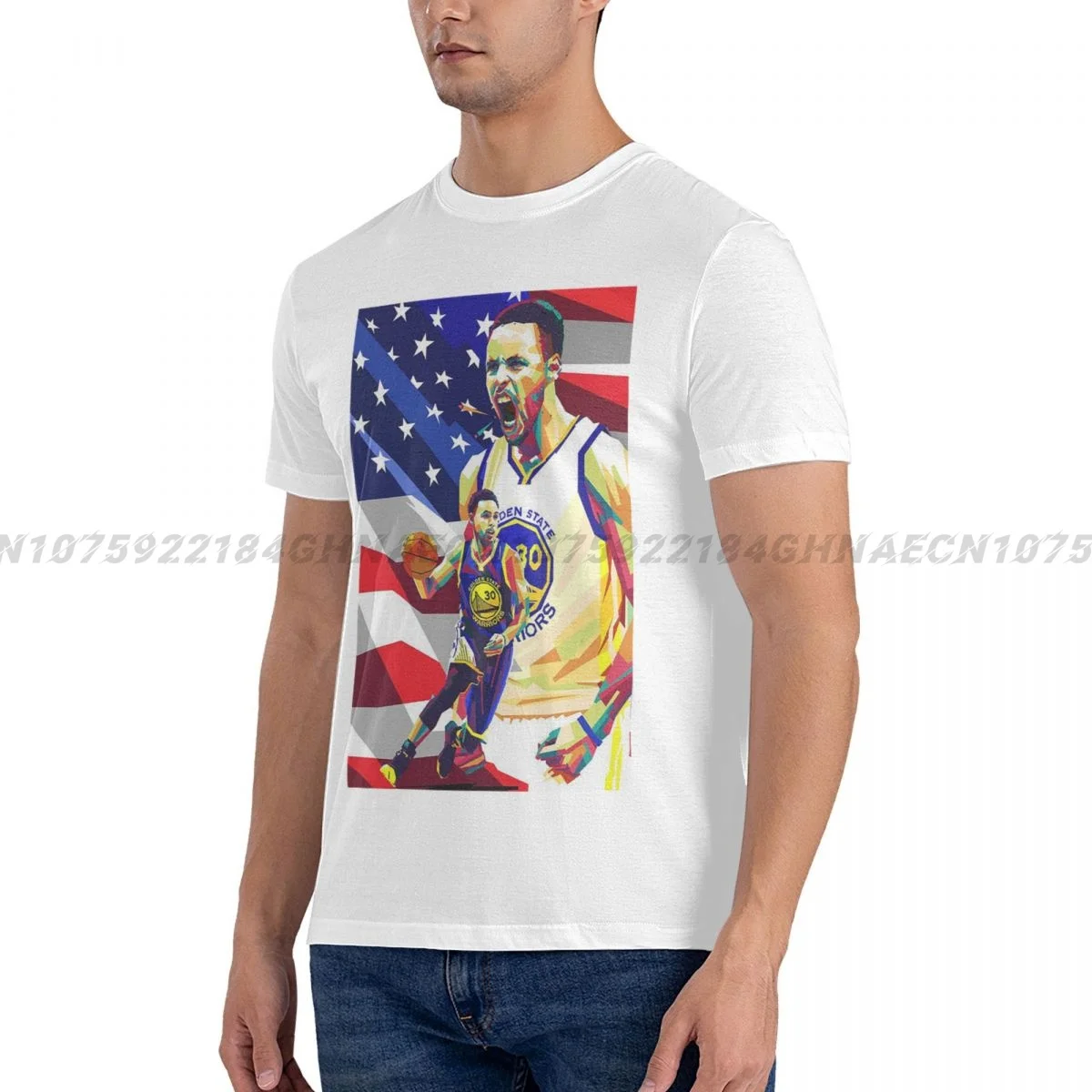 Artworks Stephen Curry T Shirt Men Cotton Hip Hop Tees Tops Streetwear