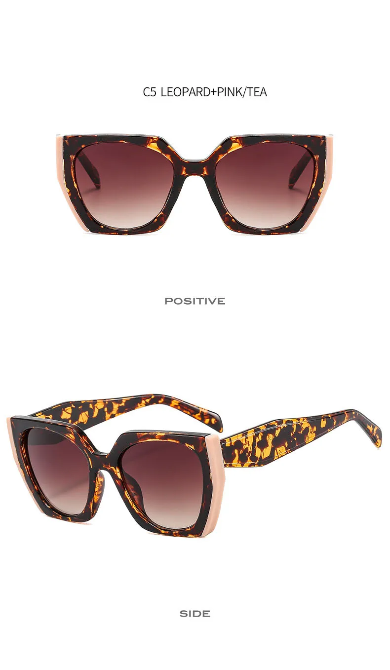 Luxus Marke frauen Sonnenbrille Mode Cat Eye Polygon Elegante Sonnenbrille Damen Vintage Brillen UV400 – Detail 13