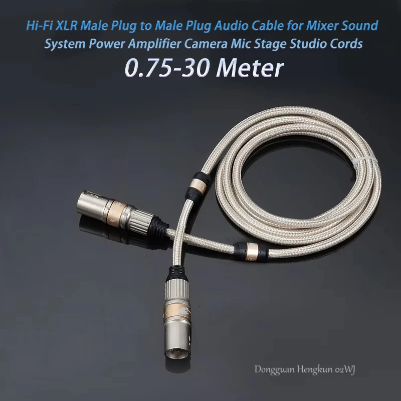 

Hi-Fi XLR Male Plug to Male Plug Audio Cable for Mixer Sound System Power Amplifier Camera Mic Stage Studio Cords