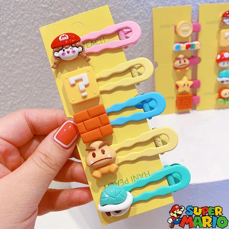 Kawaii Super Mario Bros Hair Alligator Clip Accessories for Girls Creativity Hair Clips Decorations Anime Cute Women's Ornaments