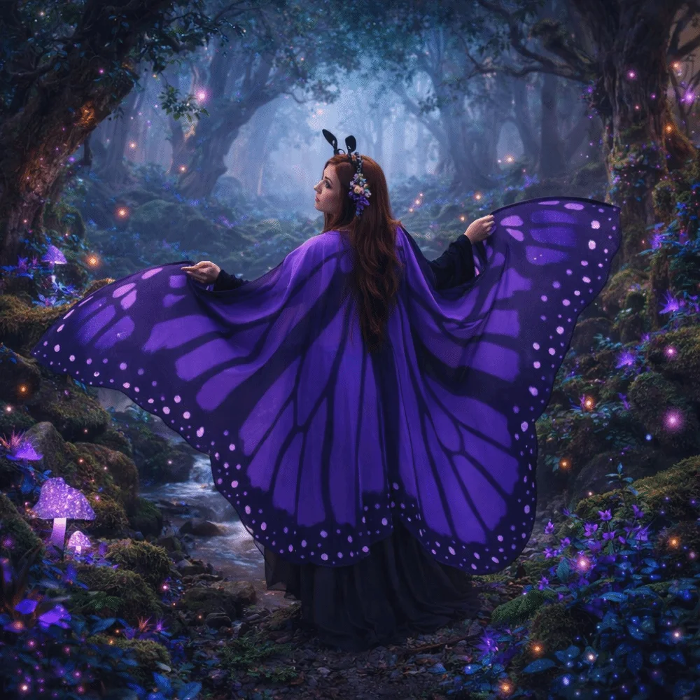 Carnival Moth Butterfly Cape Halloween Masquerade Butterfly Peacock Shawl Dress Up Show Butterfly Cosplay Costumes Banquet