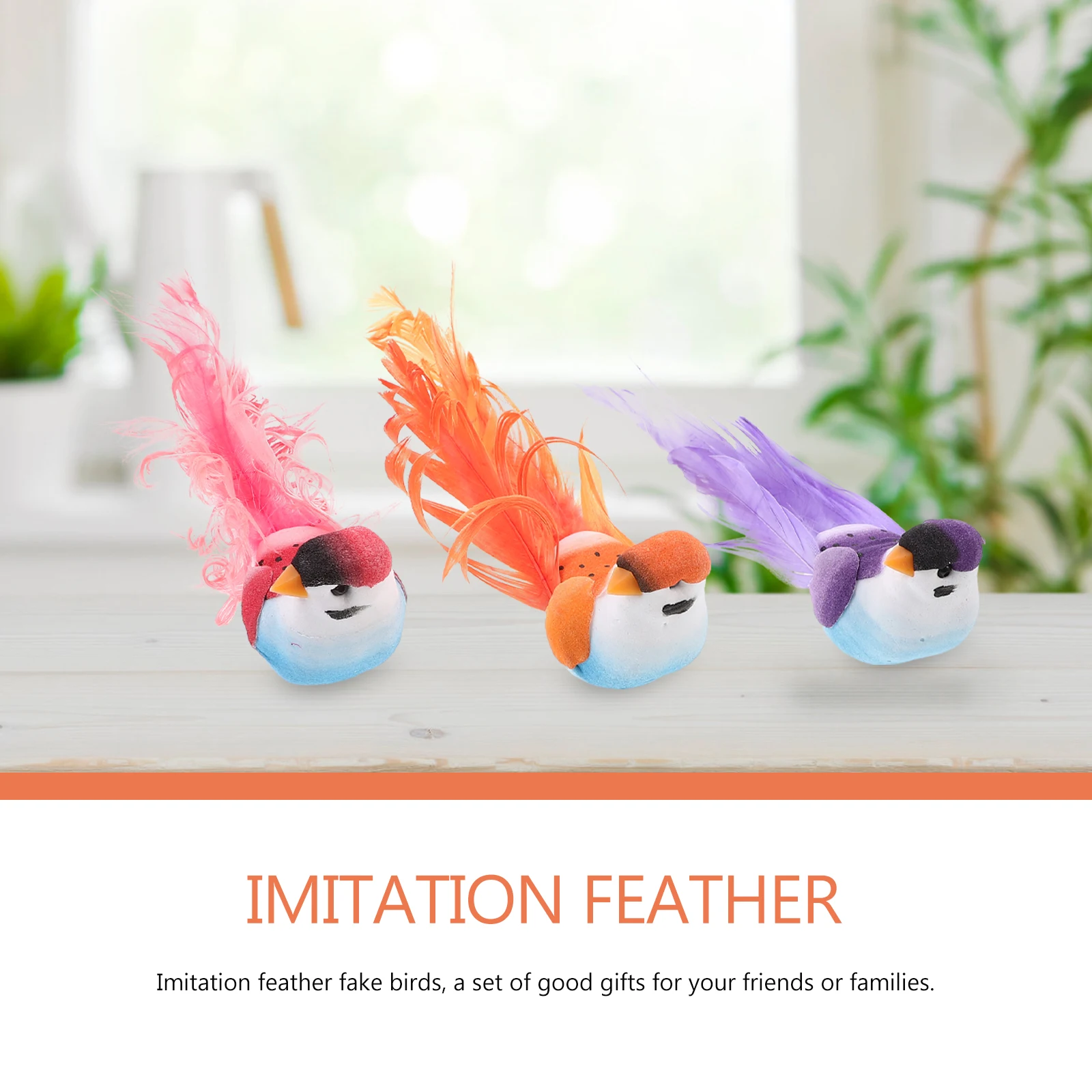 

12PCS Artificial Birds Decoration Stylish Eco Friendly Safe Detailed Eyes Real FestiveGarden Supplies