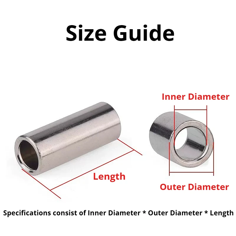 M3 M4 M5 M6 M7 M8 Nickel-plated Carbon Steel Bushing Gasket Washer Unthreaded Round Hollow Standoff Spacer Sleeve