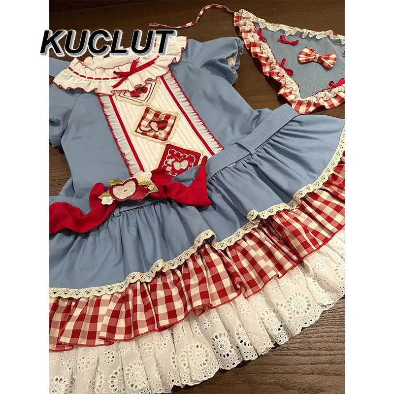 Lolita Stijl Zoete en Leuke Casual vrouwen Elegante Jurken 2023 Nieuwe Zomer Korte Mouw OP Pluizige Prinses Jurk voor Lady