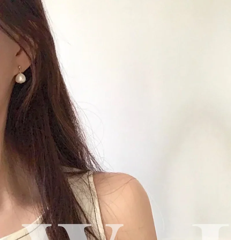 Minar Delicate Genuine Freshwater Pearl Earring for Women Gold Color Metal Baroque Pearls Long Drop Earrings Elegant Oorbellen