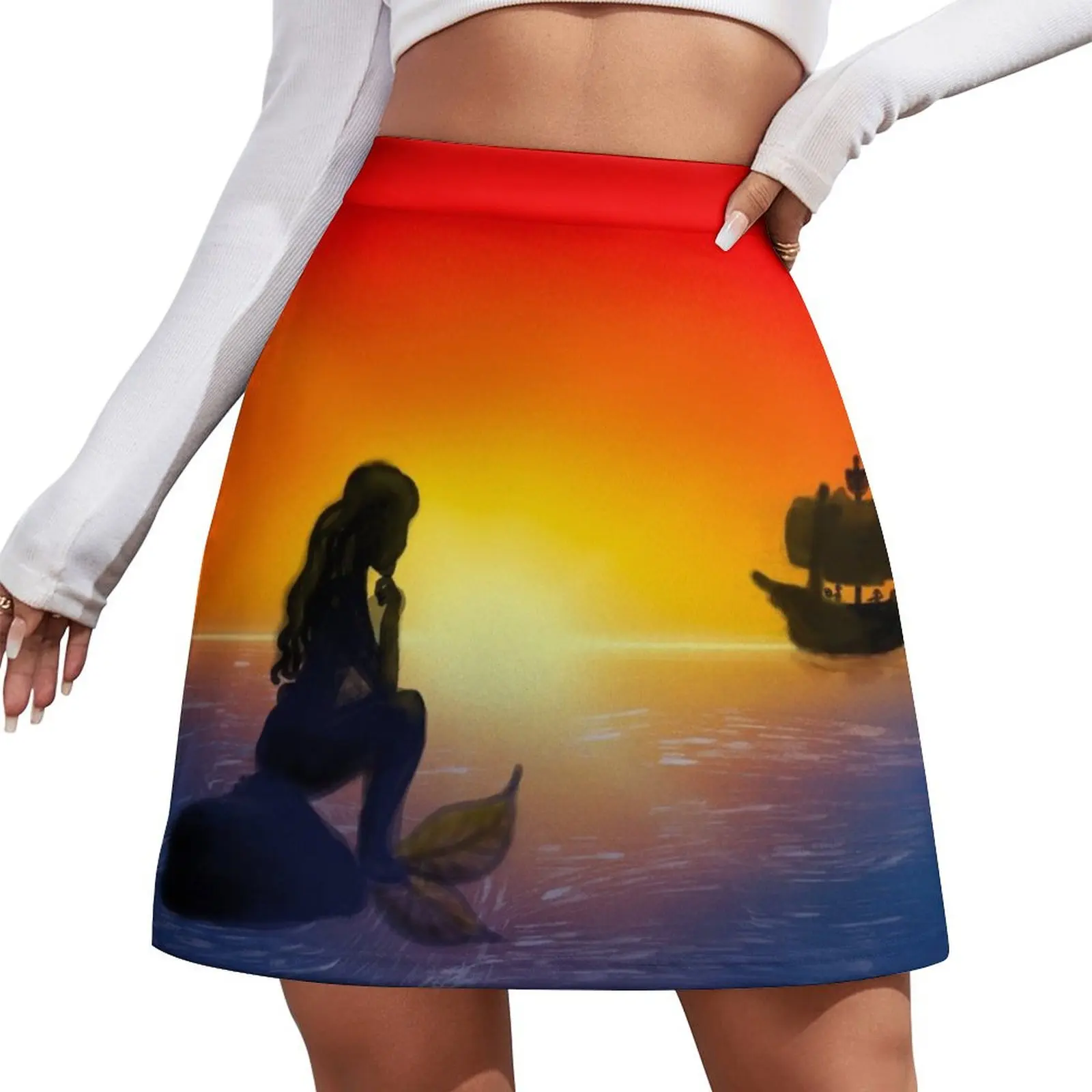 

Mermaid Thoughts - Kayla On Canvas Mini Skirt School uniform new in external clothes Women's summer dress clothes for women