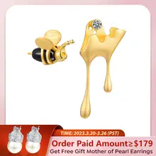 925 Sterling Silver Bee and Honey Earrings #2