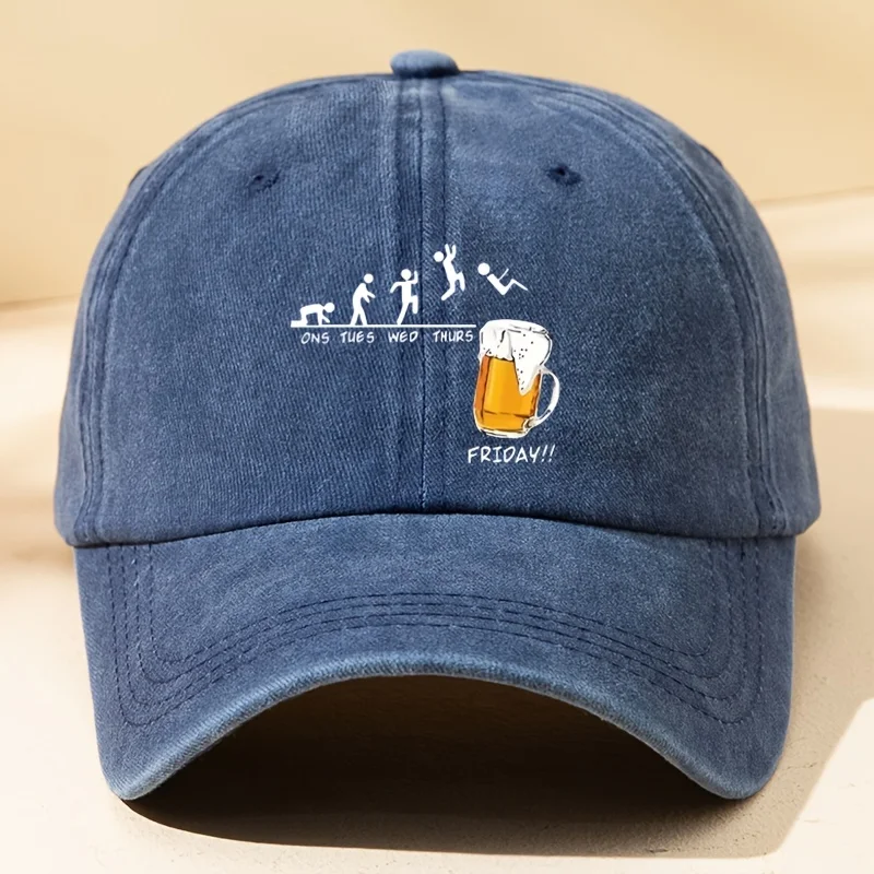 1pc Unisex Funny Days Of The Week & Beer Baseball Cap