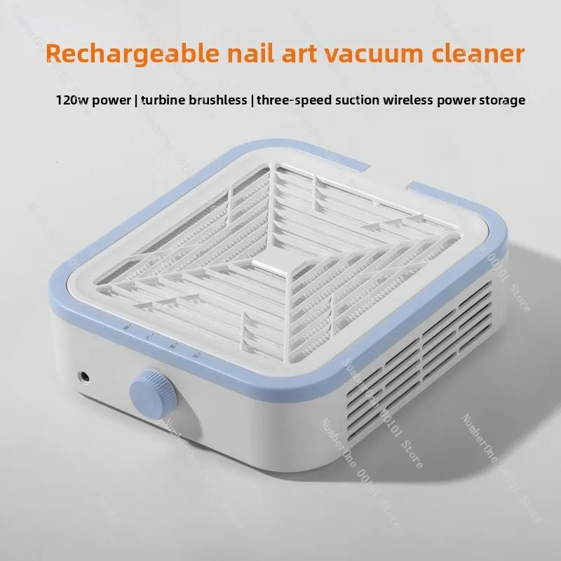 Rechargeable High Power Nail Dust Vacuum Manicure Salon Dust Collector Detachable Filter For Nail Art Salon