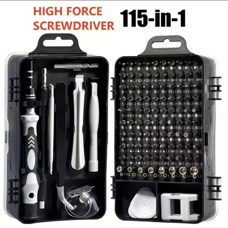 

115-in-1 Carbon Steel Screwdriver Set Multi-purpose Clock Mobile Phone Disassembly Repair Screw Correction Cone Driver Tool