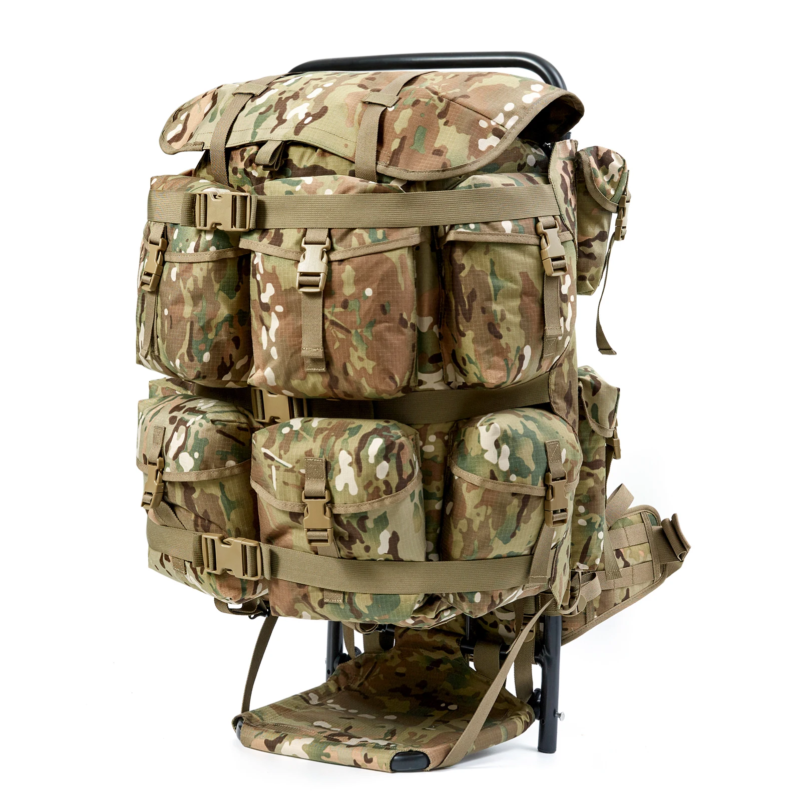 AKmax ALICE Military Army Rucksack with Aluminum External Frame – Extra Large MOLLE Backpack, Ripstop Nylon Hunting Load Pack