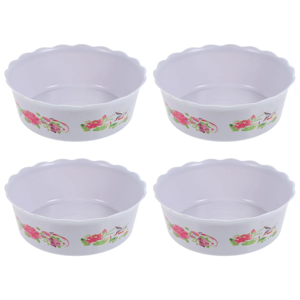 

4 Vivid Garden Living Room ： 4 Pcs Hydroponic Plants Flower Pot Large Deep Plastic Container Water Storage Basin White