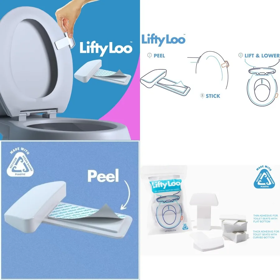 

Toilet Seat Handle for Easy Lift and Reduced Mess in Bathroom Settings Simple Installation Durable White Finish 2Pack Design fo