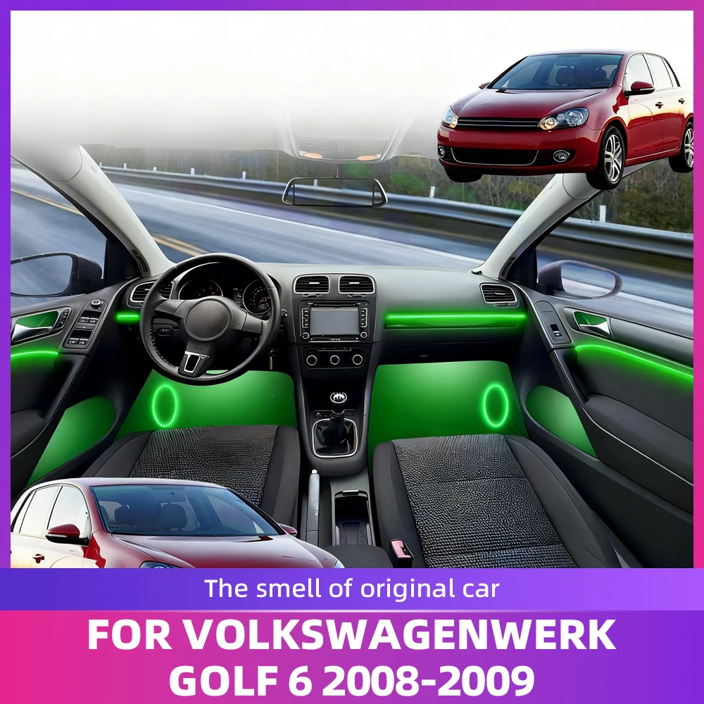 

For Volkswagen Golf 6 2008-2009 Car Interior Decoration LED Strip with Smooth 64Color Transitions Lighting Effects A Set