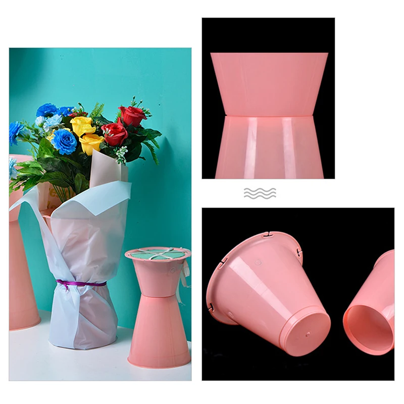 1Pc Bouquet Packaging Liner Base Fresh Flower Packaging Tool Bouquet Inner Pot Sword Barrel Flower Arrangement Bucket Wholesale