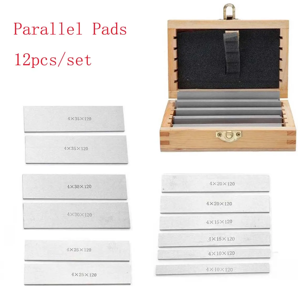 12PCS 120mm Precision Parallel Pad Set Parallel Block Set Gauge For Milling Lathe Vice Setup Gauge Pads For Metalworking Project