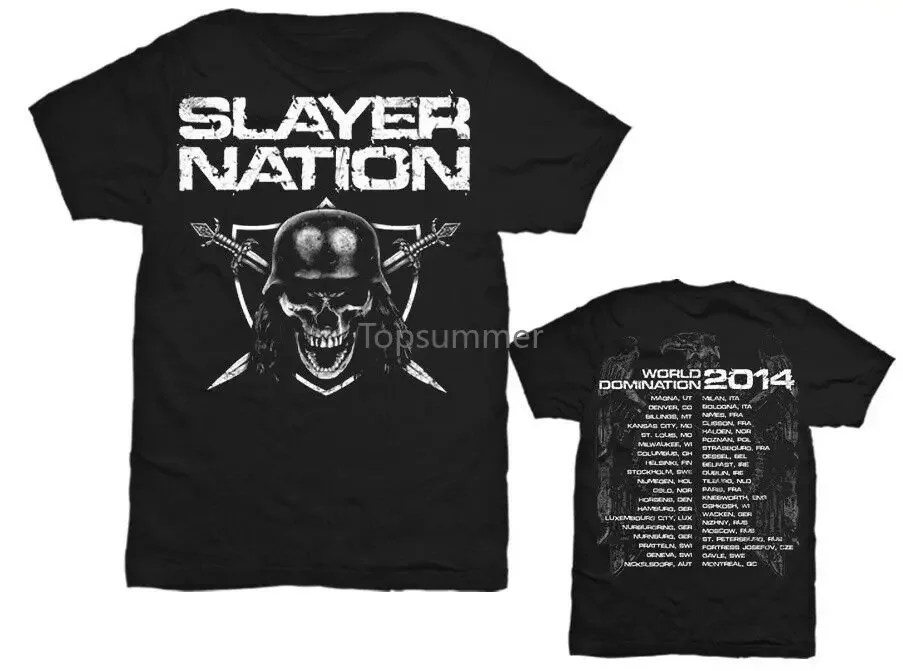 Camiseta de Slayer Nation/Tour, camisa con licencia auténtica de Kreator, nueva marca, 2014