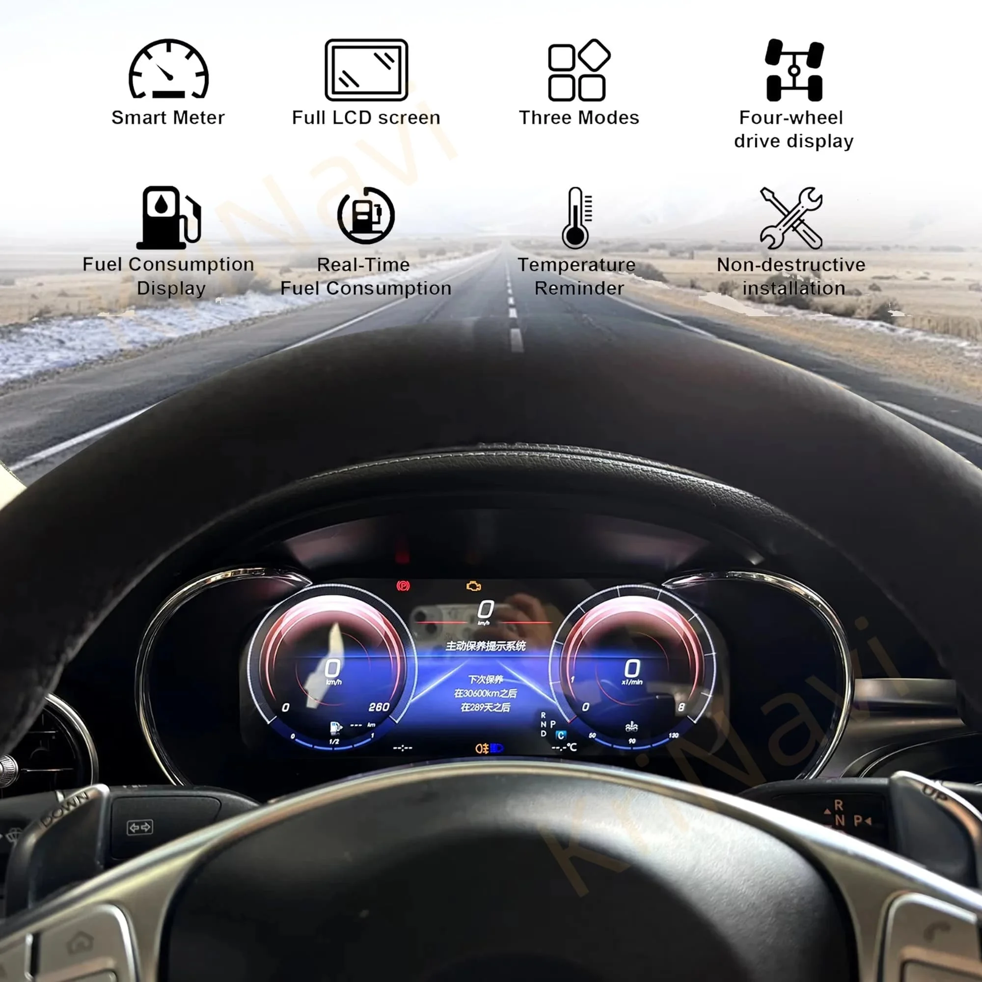Digital instrument Cluster For Mercedes Benz C/GLC Class C200L C200 C300 C180 C260 W205 W203 2015-2021 Speedometer Dashboard view 3