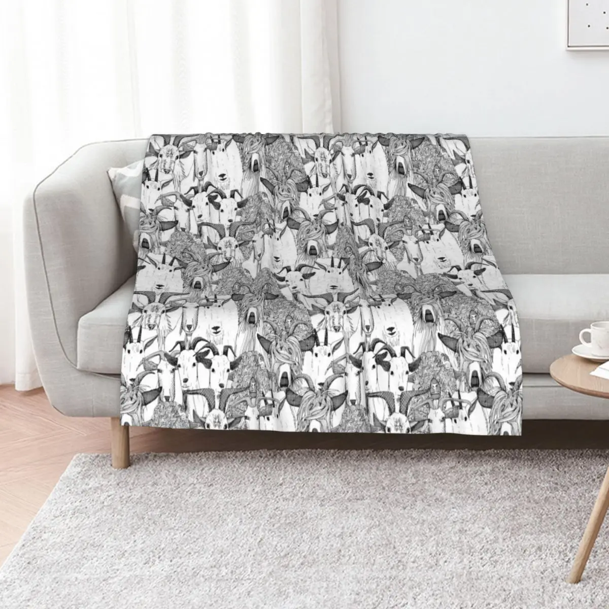 just goats black white Throw Blanket Bed covers Decorative Throw Travel for winter Moving Picnic Blankets