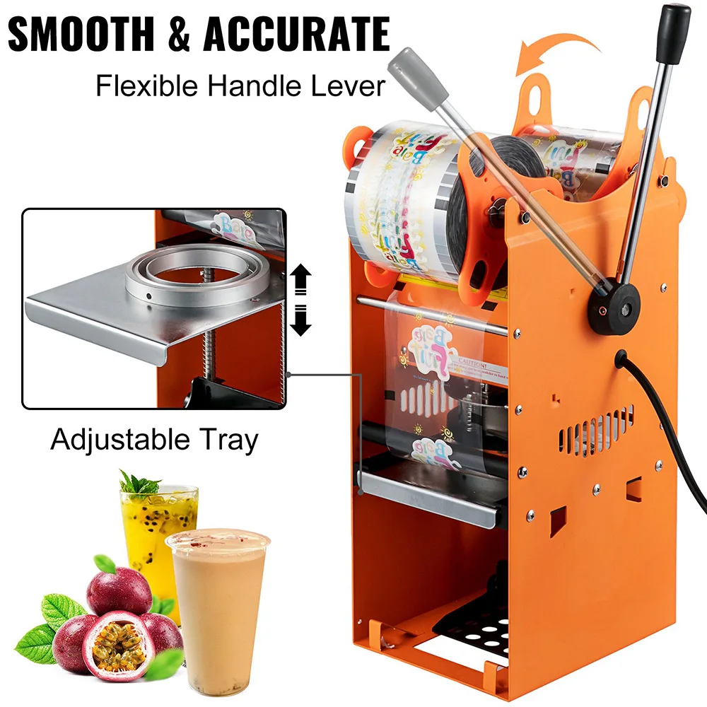 Manual Tea Cup Sealer Machine 90/95mm Cup Diameter Cup Sealing Machine with Heating Technology for Bubble Milk Tea